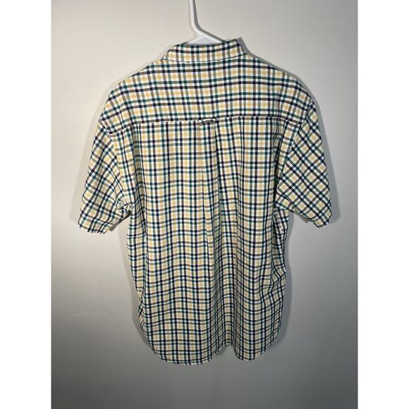 Pendleton Men’s L Short Sleeve Yellow Plaid Cotton Button-Up Shirt - Picture 6 of 8